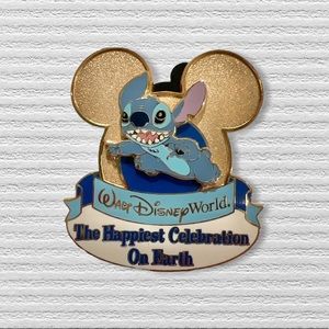 Disney Pin Happiest Celebration on Earth Stitch Walt Disney World Banner